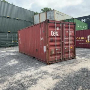 Contentor Marítimo 20 pés (6m) DV Vermelho – Usado 185726-9